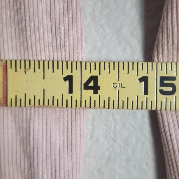 Vince Shirt Womens Medium Pink Ribbed Mock Neck Quarter Zip Long Sleeve Modal - Picture 11 of 11